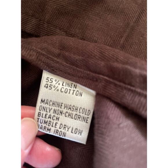 Talbots Women's Size 12 Blazer Irish Linen Chocolate Brown - Picture 5 of 5